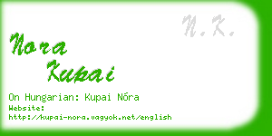 nora kupai business card