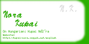 nora kupai business card